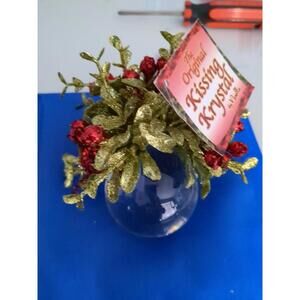The Original Kissing Krystal Noelle (Before Ganz) Mistletoe Christmas Ornament